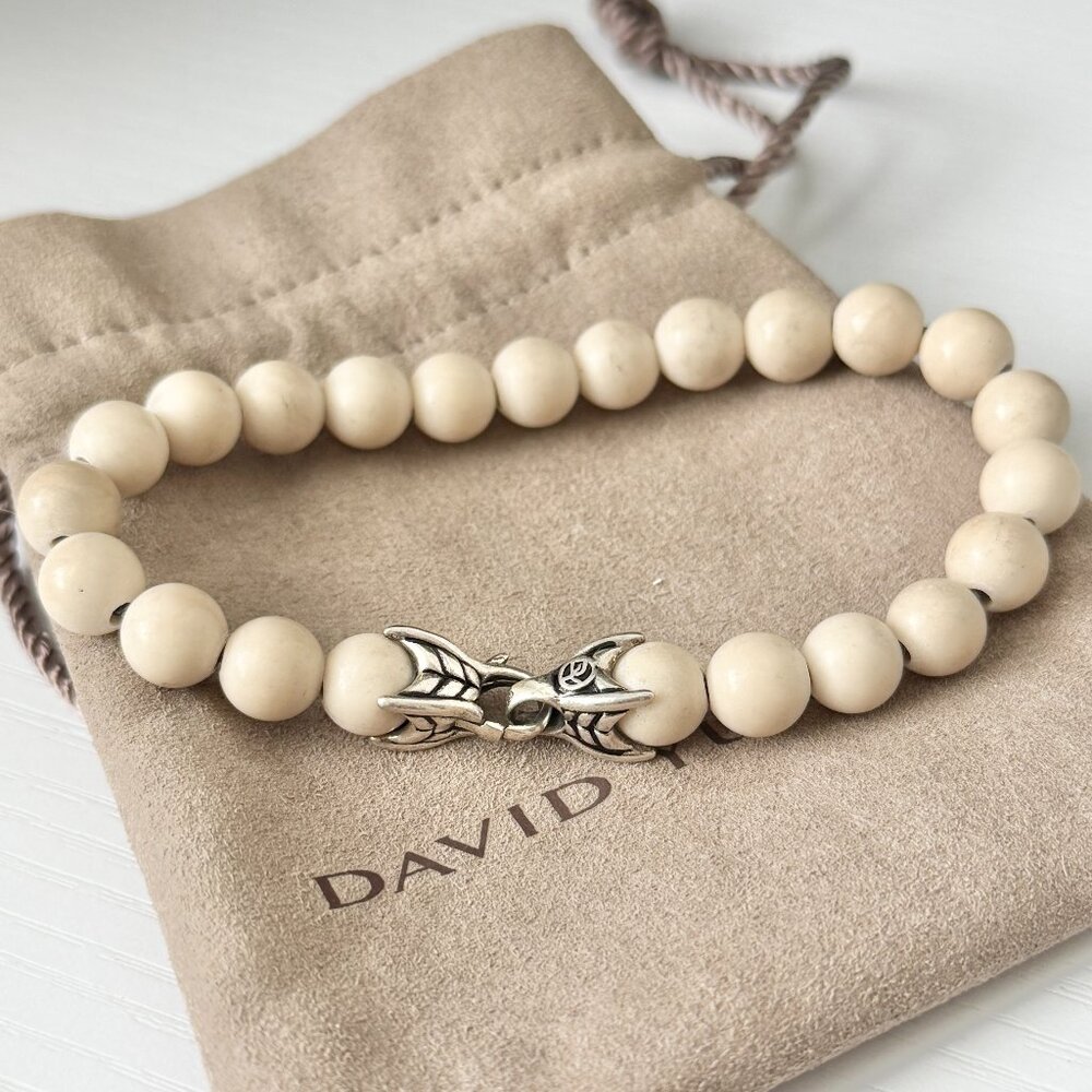 David Yurman Men's Riverstone Spiritual Beads Bracelet in Sterling Silver 8.5"